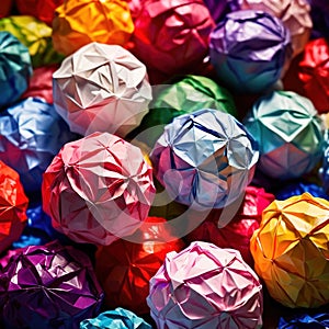 Assorted colorful crumpled paper balls, showing diverse discarded ideas