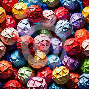 Assorted colorful crumpled paper balls, showing diverse discarded ideas