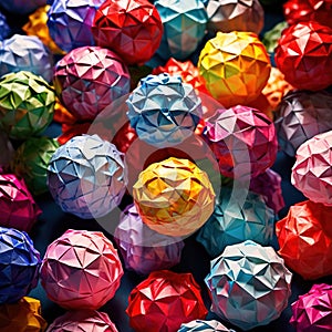 Assorted colorful crumpled paper balls, showing diverse discarded ideas