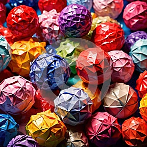 Assorted colorful crumpled paper balls, showing diverse discarded ideas