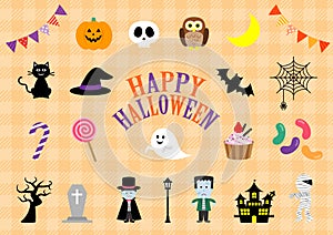 Assorted colorful and cute Halloween illustrations