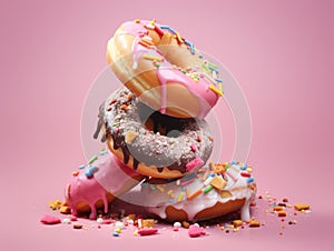 Assorted Colorful Doughnuts with a Variety of Delicious Flavors