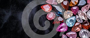 Assorted colorful gemstones and crystals