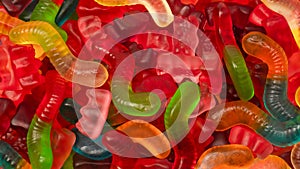 Assorted colorful gummy candies. Jelly sweets