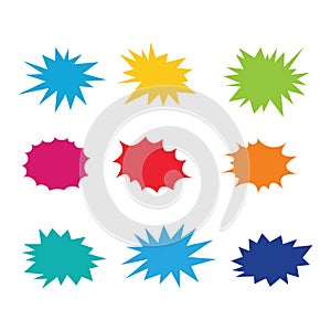 assorted comic chat bubble burst speaking vector graphic design