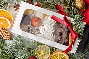 Assorted cookies in a box