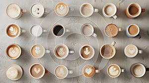 A Variety of Coffee Cups.AI generated image
