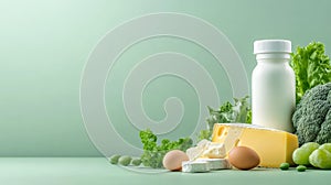 Assorted Dairy Products with Vegetables and Eggs
