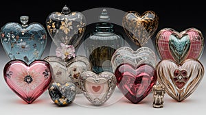 Assorted decorative heart-shaped objects