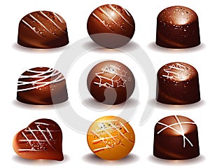 Assorted of Delicious chocolate truffles