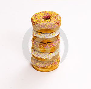 Assorted Donuts on white