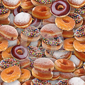 Assorted Doughnuts Seamless Texture Tile photo