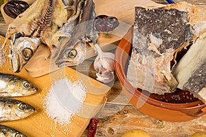 Assorted dried fish