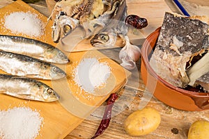 Assorted dried fish