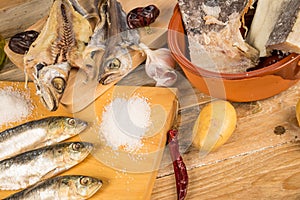 Assorted dried fish