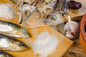 Assorted dried fish