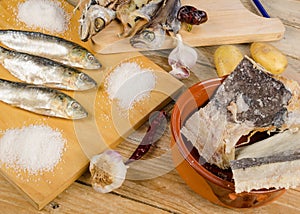 Assorted dried fish