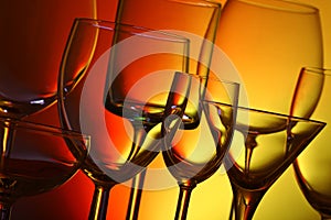 Assorted drinking glasses