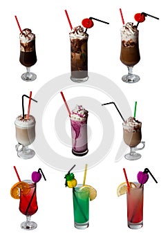 Assorted drinks - isolated
