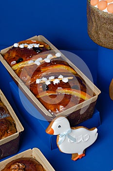 Assorted Easter Sweet Treats, Sweet Bread, Kulich, Easter Composition