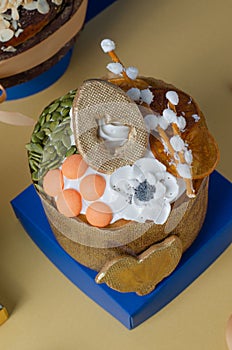 Assorted Easter Sweet Treats, Sweet Bread, Kulich, Easter Composition