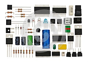 Assorted electronic components and circuit elements for diy projects and prototyping