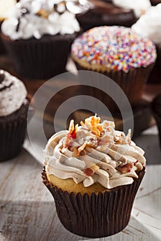 Assorted Fancy Gourmet Cupcakes with Frosting