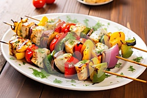 assorted fish skewers ready for a summer cookout