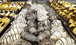 Assorted flavored cakes