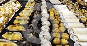 Assorted flavored cakes