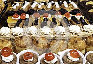 Assorted flavored cakes