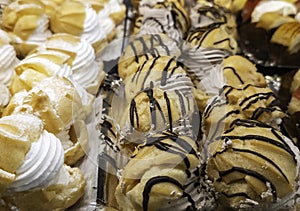 Assorted flavored cakes