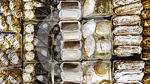 Assorted flavored cakes