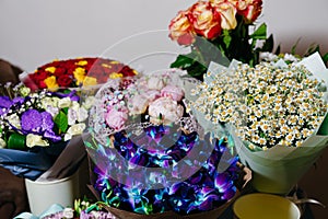 Assorted Flower Bouquets in a Floral Shop Display