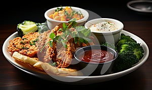 Assorted Food on White Plate