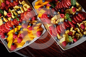 Assorted fresh cut fruits and berries