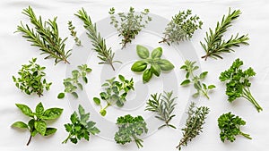 Each herb is distinct showcasing its unique leaf shape and texture