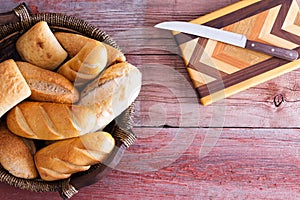 Assorted fresh rolls ready to be served for dinner