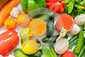 Assorted fresh summer fruit and vegetables