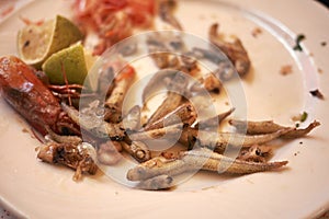 Assorted fried seafood