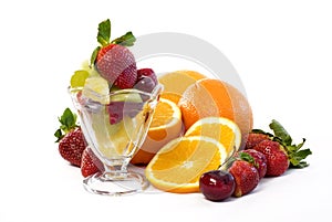 Assorted Fruit with Glass Parfait