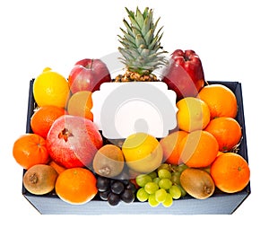 Assorted fruits in the box photo