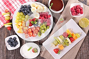 Assorted fruits and dip