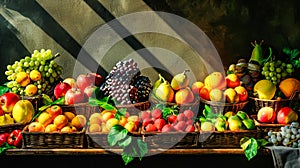 Assorted Fruits Packed in a Wooden Crate