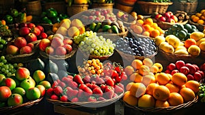 Assorted Fruits Packed in a Wooden Crate
