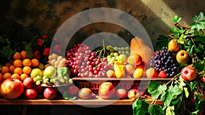 Assorted Fruits Packed in a Wooden Crate