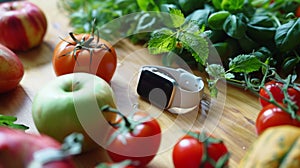 Assorted Fruits and Vegetables on a Table