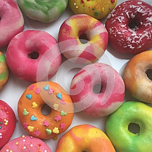 Assorted glazed donuts