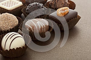Assorted gourmet chocolate bonbons photo