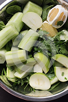 Assorted greens for juicing